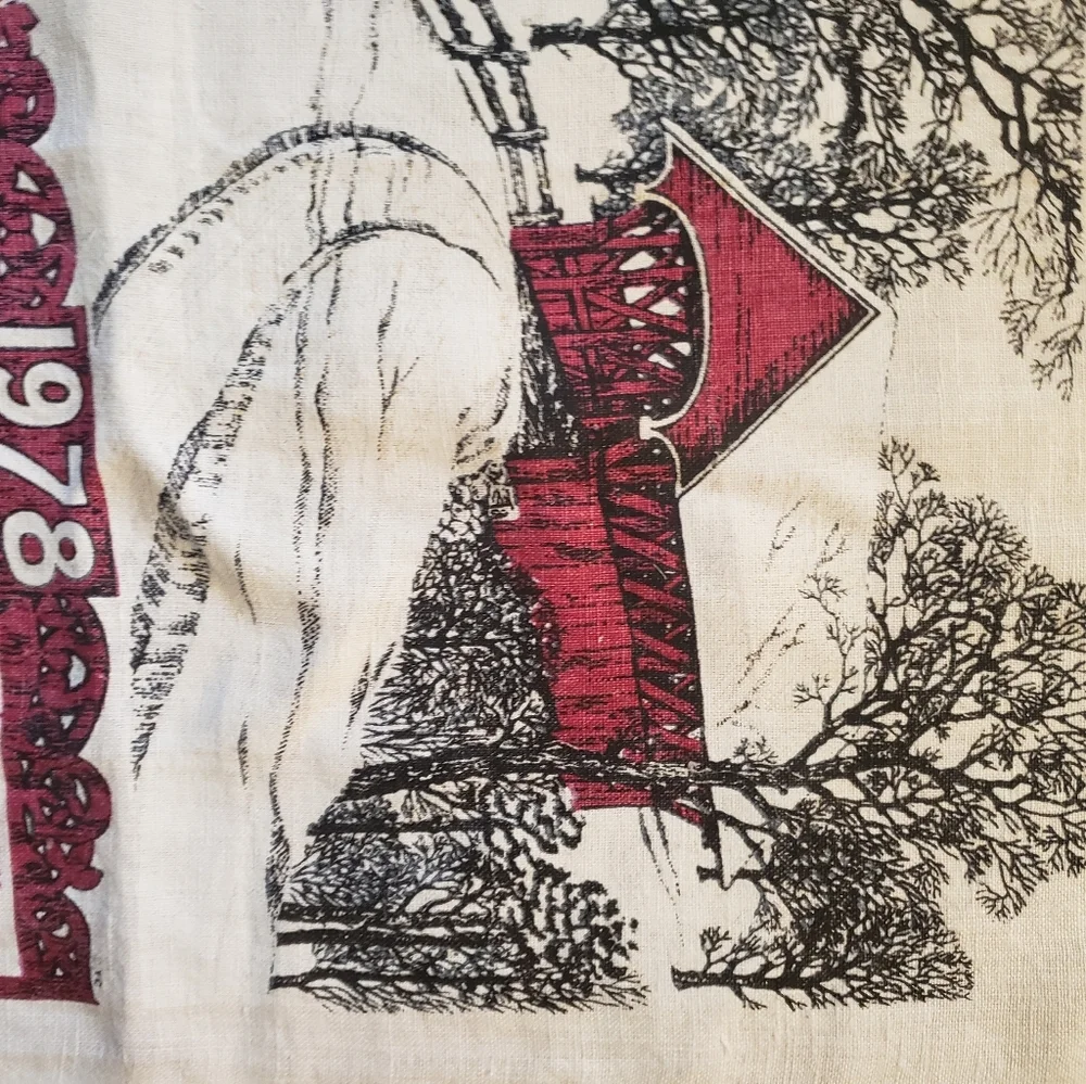 1978 calendar towel, vintage kitchen decor